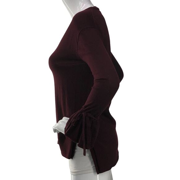 J Crew Womens Size XXS Sweater Merino Wool Bell Sleeve High Low Hem V Neck - Picture 5 of 16